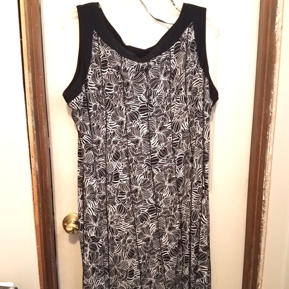 Sleeveless Black and White Dress